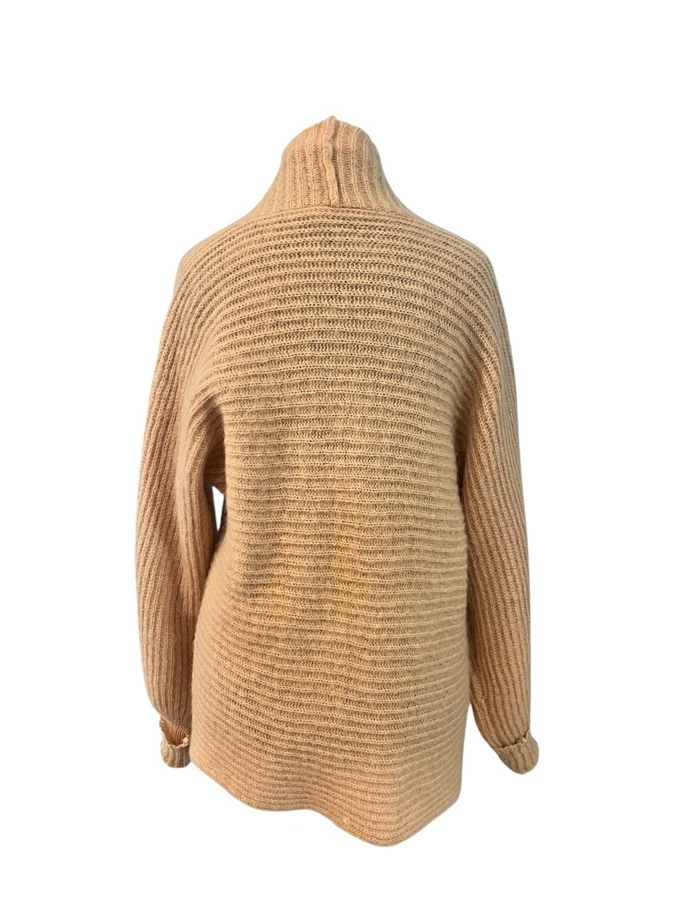 Renee Tener for Outlander Mohair and Wool Coral Peach Ribbed Open Cardigan MED - Picture 3 of 9
